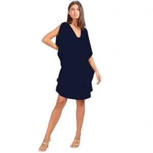 Trina Turk Haipo Dress Indigo Size XS Kaftan Coverup Coastal Resortwear Bohemian